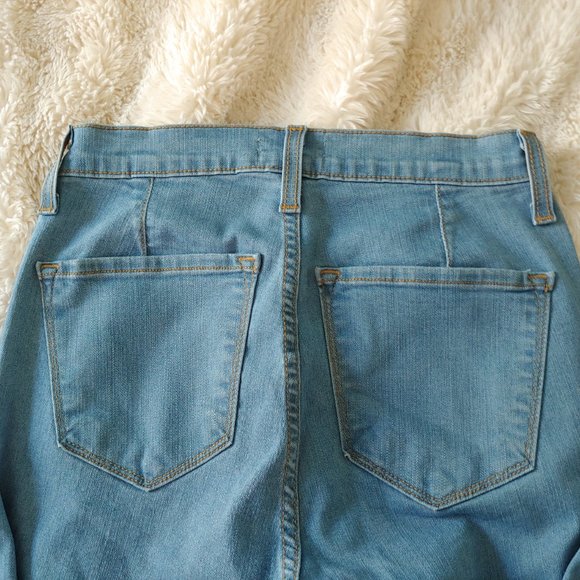 Judy Blues 5/27 Hippie Flare Stretch Raw Hem Denim Jeans - Picture 9 of 13